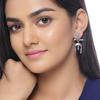 Oxidised Silver Plating Brass Floral Motifs Dangler Earrings for Women and Girls, Boho/Tribal Style