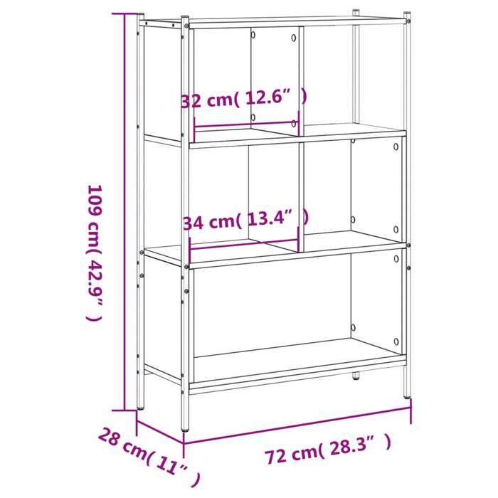 VidaXL Bibliothèque chêne marron 72x28x109 cm bois d'ingénierie 838887