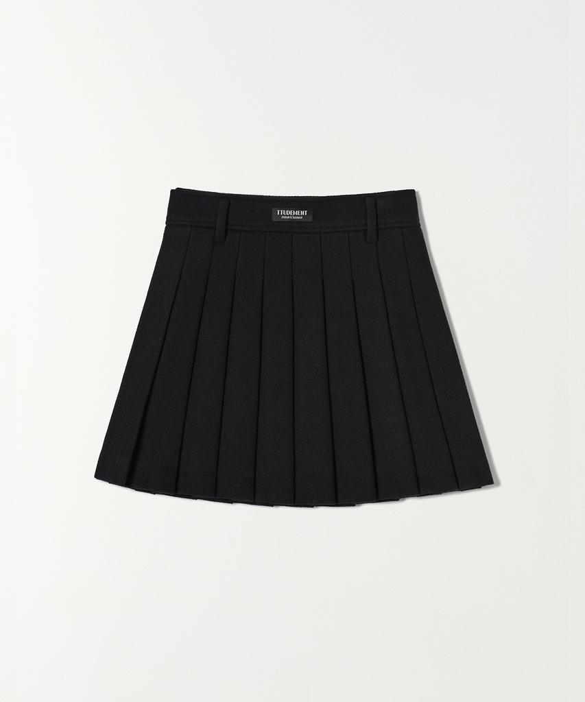 Tudument Tailored Wool Mini Skirt Black