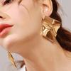 European Metal Round Drop Earrings Vintage Women Irregular Geometry Exaggerate Long Chunky Dangle Ear Pendant Statement Jewelry