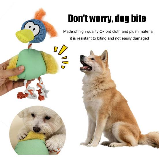 Soft Squeaky Dog Toy for Small Medium Large Dogs Stuffed Cartoon Duck Shape Dog Chew Toy Interactive Tug Toy for Indoor Play