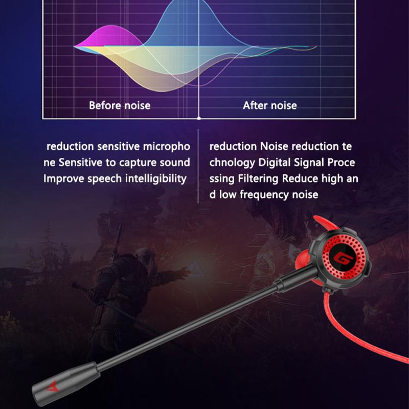Wired Gaming Headset With Pluggable Microphone 3.5mm Portable Stereo In-ear Headphones Compatible