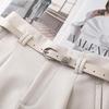 Women's Off-White High-Waisted A-Line Suit Shorts: Spring/Summer 2025 Casual Wide-Leg Slimming Fit
