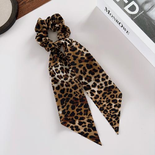 Leopard Print Bow Ribbon Large Scrunchies High Elastic Hair Ties for Women Ponytail Holder Hot Selling Daily