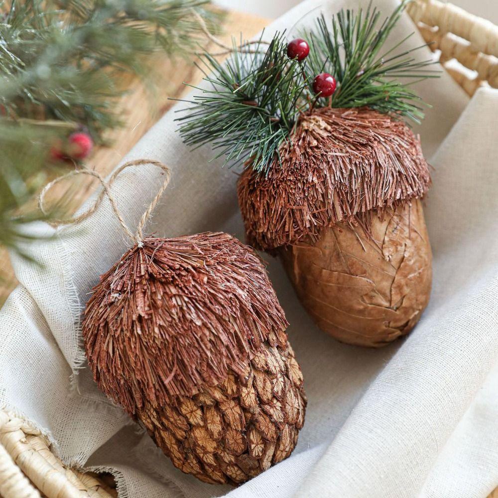 Foam Christmas Tree Decorations DIY Simulated Pinecone Pendant  Merry Christmas Decor