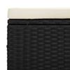 Black Footstool with Cushion 40 x 30 x 40 cm Poly Rattan