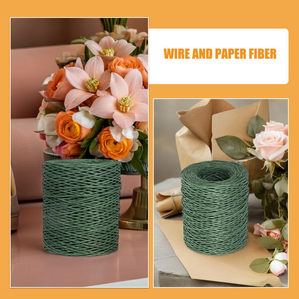 1 Roll Flower Binding Wire Army Flexible Rustic Wire for Wrapping Flower Bouquets Waterproof Gift Wrap Rope