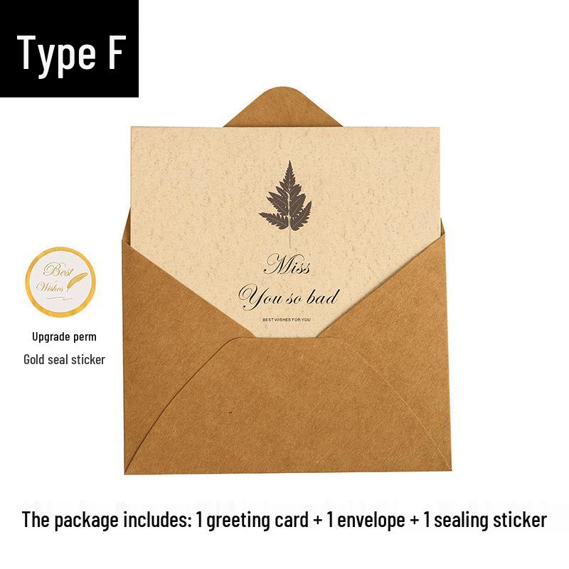 Leaf Language Minimalist Greeting Card: Christmas, Birthday, Thanksgiving, Thank You Message Card with Envelope