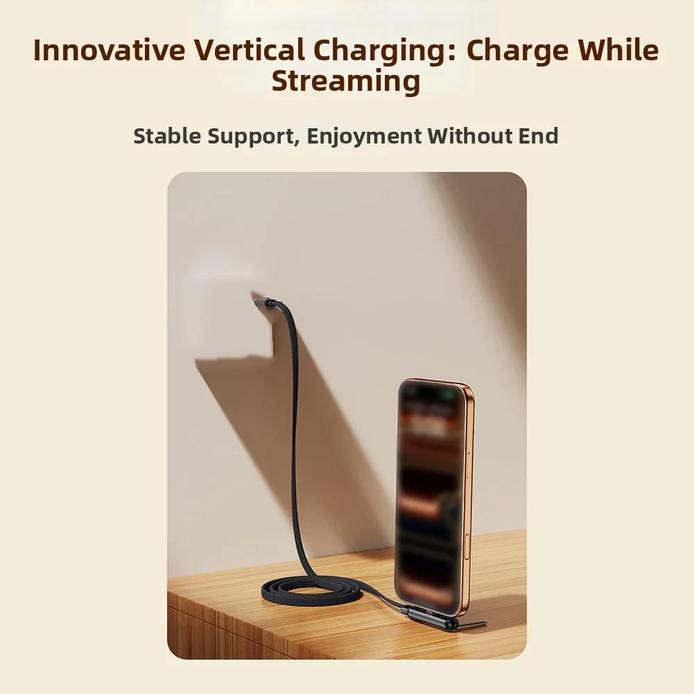 240W USB-C Cable With Dual-Function Stand And Charging In One Unit 1.5m Wire For Enhanced Flexibility And Strength