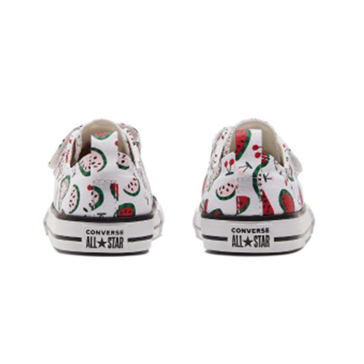 Converse Chuck Taylor All Star 2V Canvas Comfortable Fruit Print Low Top Walker Shoes Baby Sneaker White A02605C