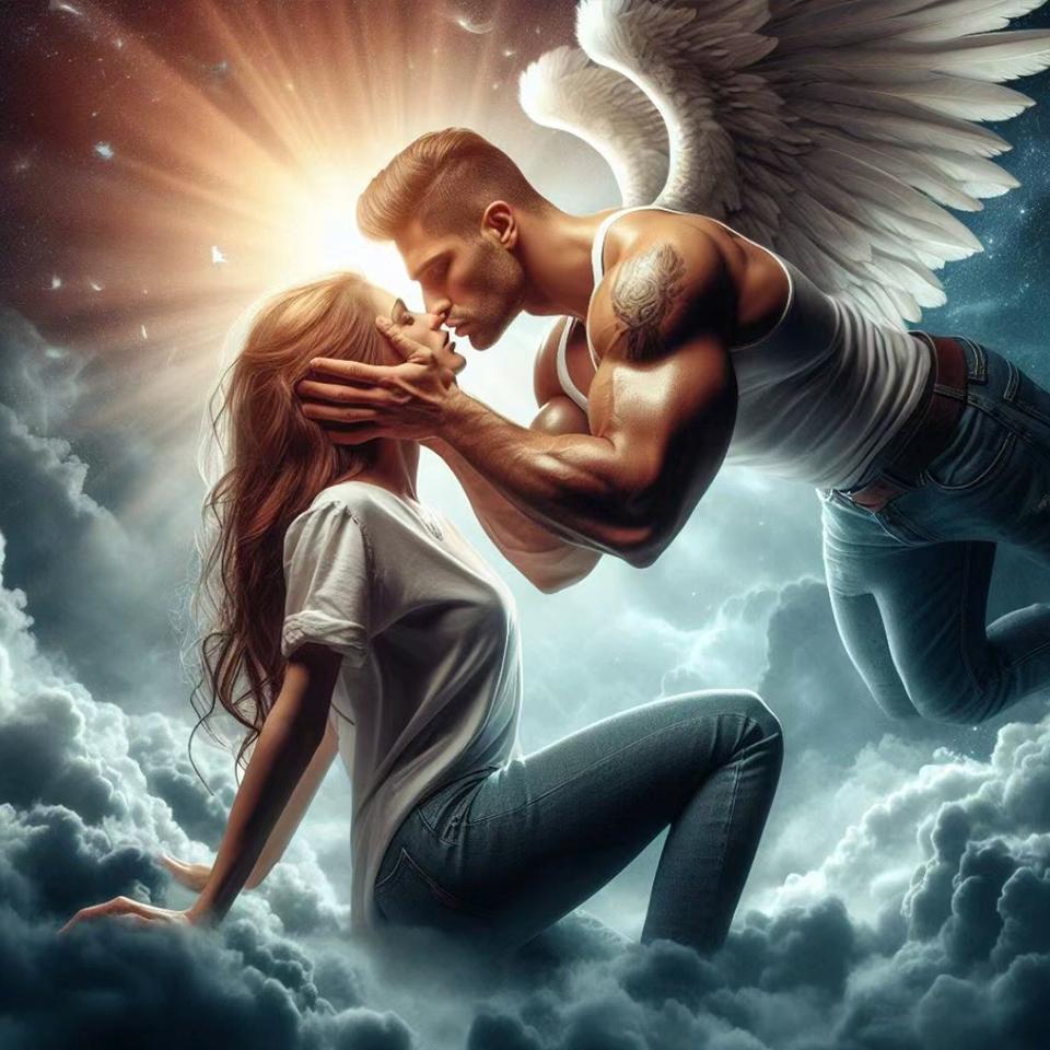 

5D Алмазная картина Религиозный поцелуй ангела Алмазная вышивка Мозаика DIY Вышивка крестом Украшение дома Акция Full Round 50x50CM