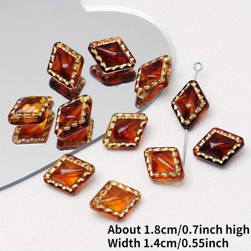 

10 шт. Винтаж Янтарный Золотой размазанный бисер Роза Лук Листья подвеска из бисера Акрил DIY Ювелирные изделия ручной работы Браслет Ожерелье Серьги-гвоздики Ювелирные материалы 10pcs
