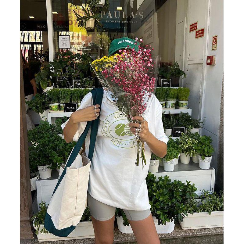 Tennis Club American Vintage Sports Style Tennis Club Letter Print Cotton Round Neck Short Sleeve T-shirt Women