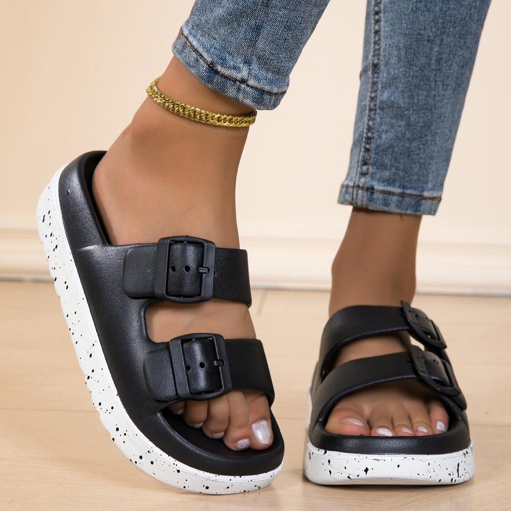 Summer Women Sandal Tick Sole Casual Mules Soft Bottom Slides Light Outdoor Flat Shoes Beach Gladiator