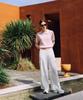 OBER GOLF Airy Stripe Collar Knit (Pink)