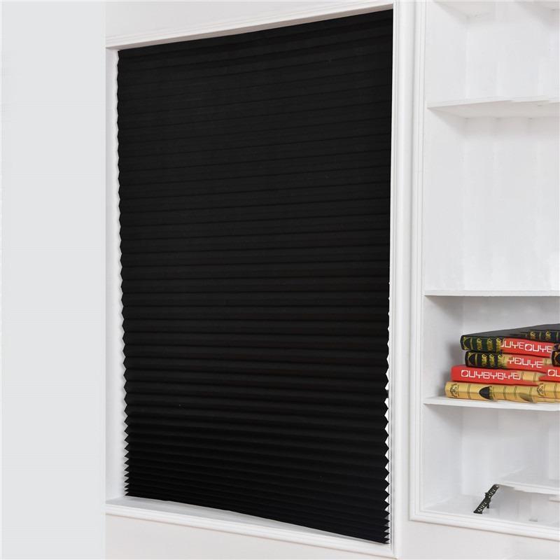 Self-Adhesive Pleated Blinds Half Blackout Windows Curtains For Kitchen Bathroom Balcony Shades For Coffee/Office Window New