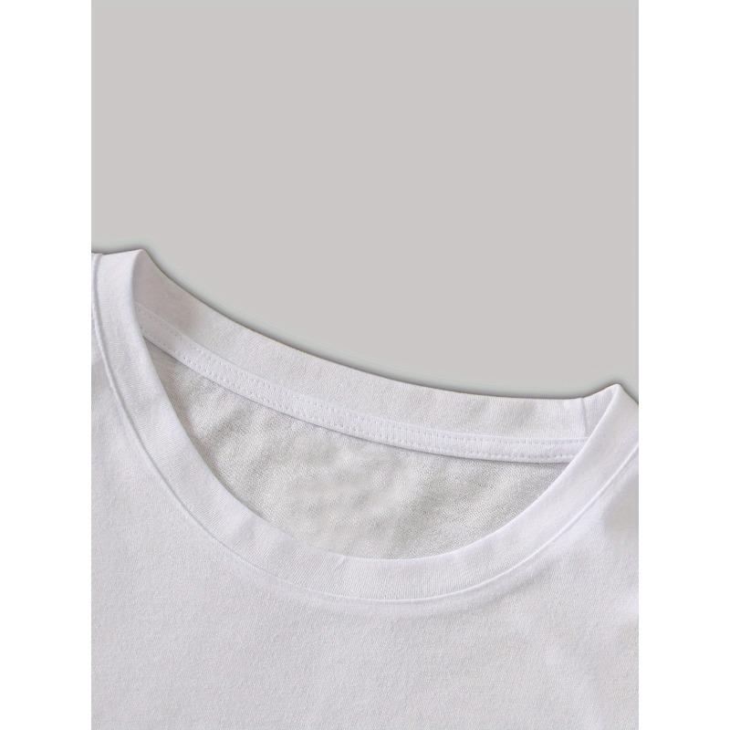 Rozmiar Europejski [Damska Koszulka Casual] love Koszulka - Casualowy Top z Krótkim Rękawem i Okrągłym Dekoltem dla Kobiet - Ubrania na Wiosnę i Lato