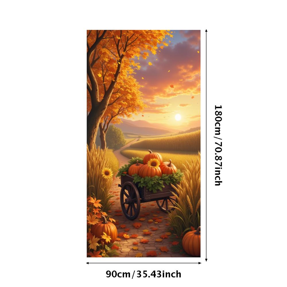 Autumn Banner Pumpkin Cart Pumpkin Banner Harvest Festival Banner Fall Theme For Harvest Festival Home Decoration Outdoor