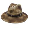 Western Denim Sweet Cool Belt Smudged Wool Jazz Top Hat Men And Women Autumn And Winter Handsome Gentleman Felt Retro Hat