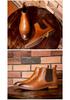Autumn/Winter 2026 Men's Chelsea Slip-On Leather Boots: Top Grain Cowhide, Low Heel.