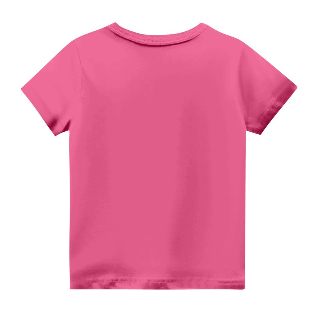 Boys Girls Round Neck Casual Printed Short-sleeved T-shirt Top