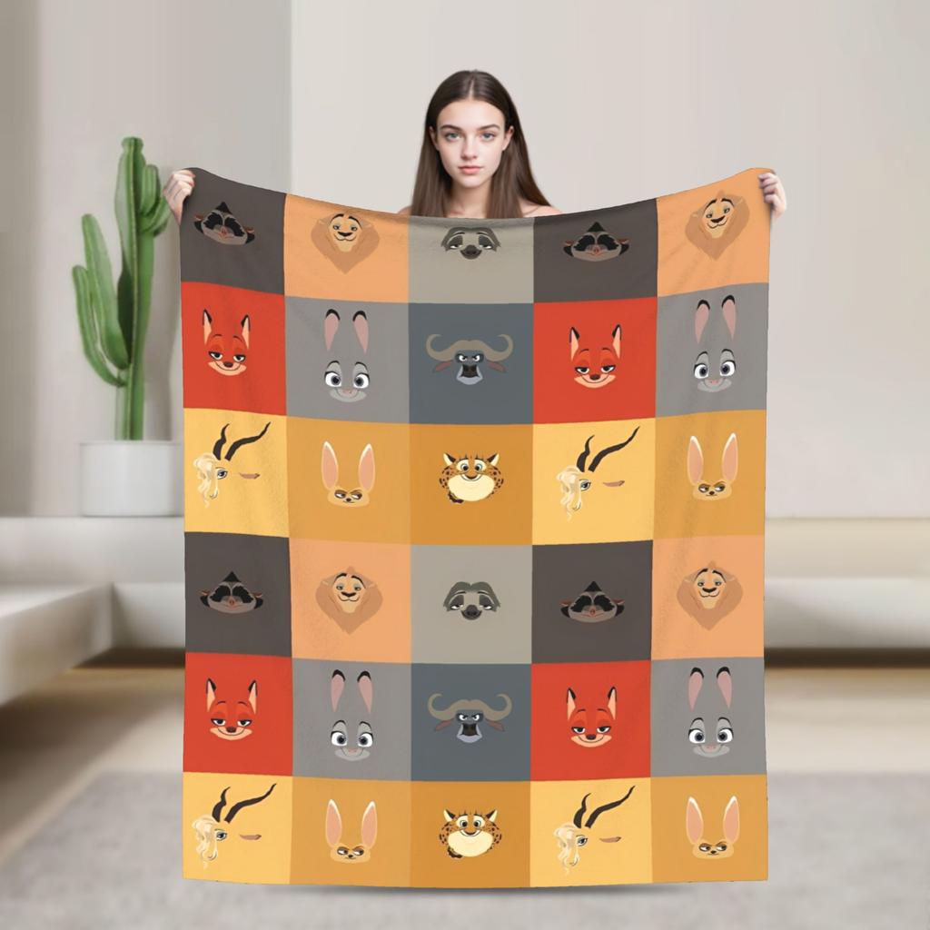 Zootopia Blankets Fleece Textile Decor Judy Hopps Nick Wilde Breathable Super Warm Throw Blankets for Sofa Office Quilt