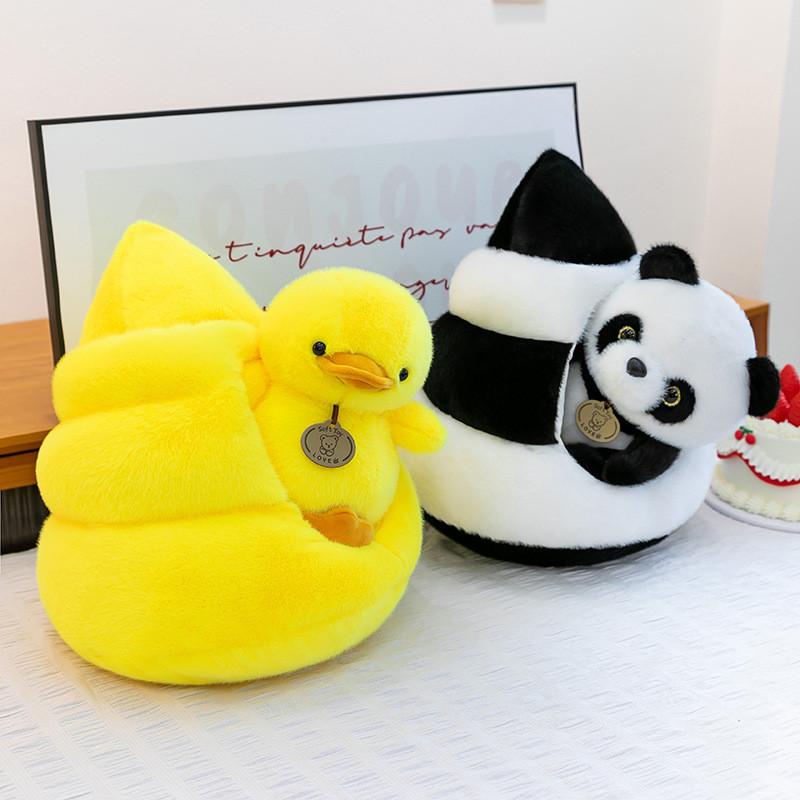 Panda Plüschtier Bett für Kinder Weiches Kuscheltier Schlafhelfer Geschenk für Kinder