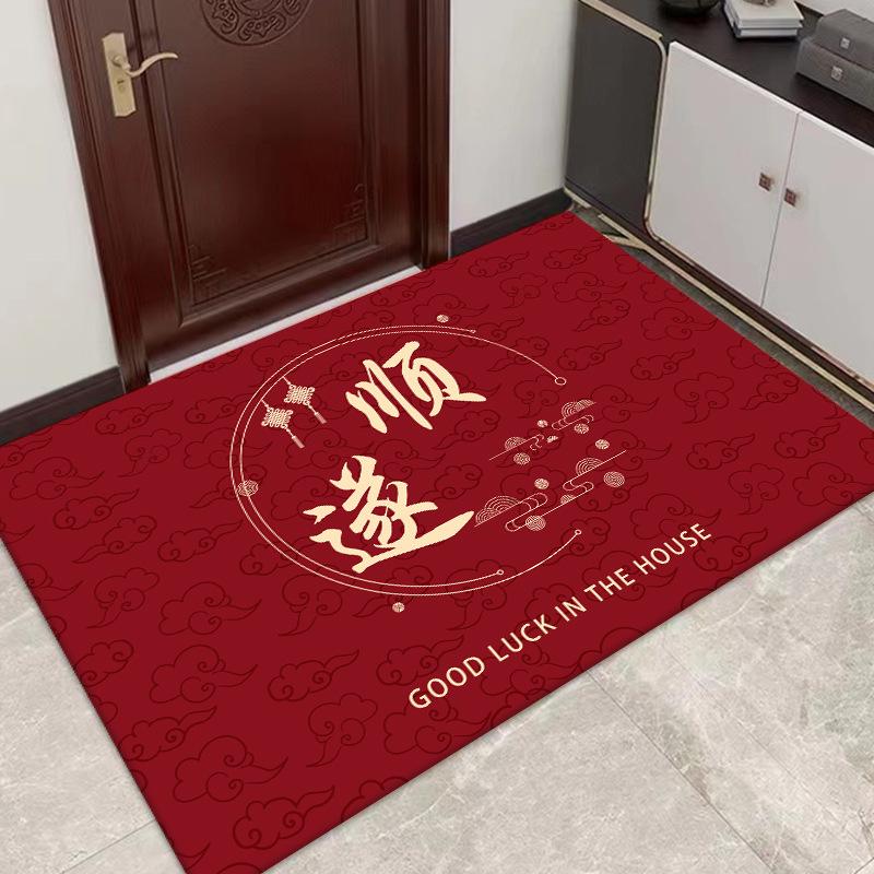 Red Anti-Slip Chinese New Year Entrance Mats: Safe Step Floor and Door Mats