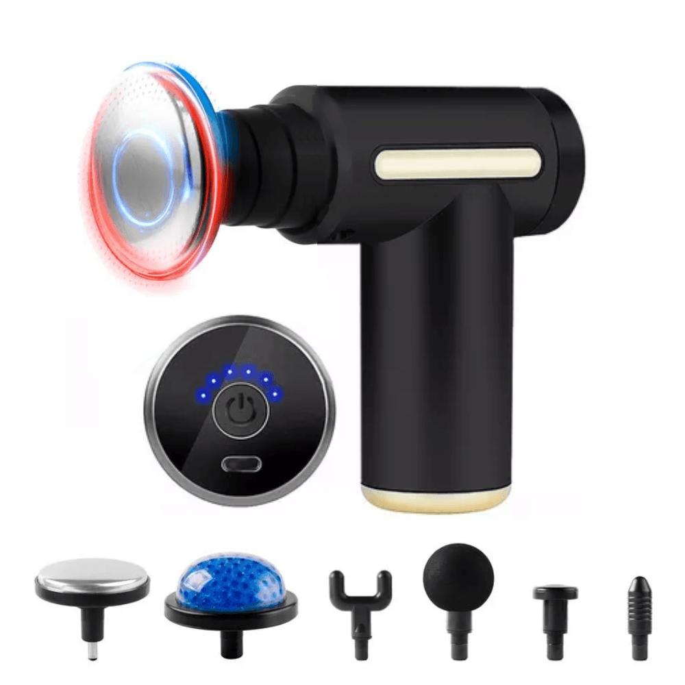 

Электрический массажный пистолет для мышц 6-в-1 с горячей и холодной терапией | 6 насадок | 20 Вт для глубокого облегчения тканей | Портативное обезболивание для спортсменов/офисных работников