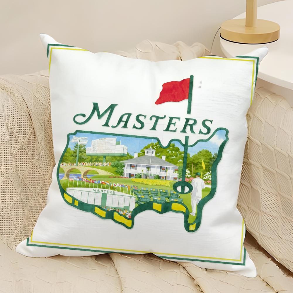 Win Honor M-Masters Golf Tournament 2 Pillow Case Natural Linen Double-Sided Printing Sofa Home Decor Cushion Cover