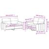 2 Piece Sofa Set with Cushions Dark Grey Fabric