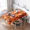 Halloween Tablecloth Witch Skull Candy Printed Cotton Decorative Dining Table Cover Set for Home Party Decoration Orange Hallowe