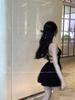 Elegant Petite Backless Halter V-Neck Little Black Dress - Hepburn Style