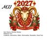 Decorative Seasonal Window Films 2027 New Year Crown Sheep Static Glass Sticker, Reusable PVC Festive Holiday Storefront Displays Sticker with Russian