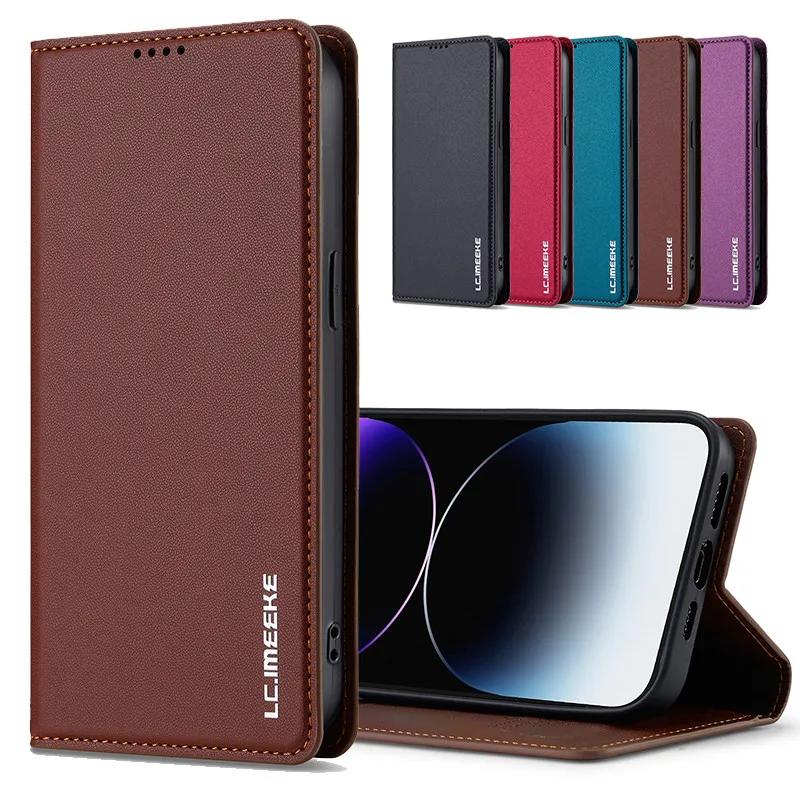 Strong Magnetic Card Solt Wallet Leather Case For Xiao Redmi Note 14 Pro 5G 13 12 11 Book Stand Business Flip Business Bag Cover