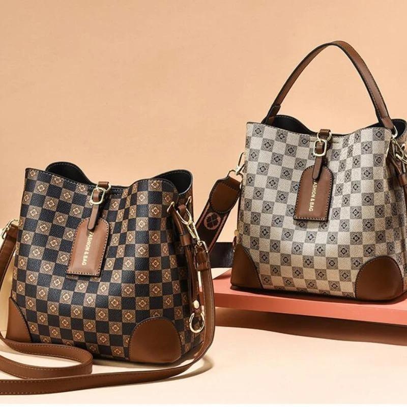 2023 Geantă de tote pentru femei Genți de mână de designeri de lux, găleată imprimată, geantă simplă pentru femei, geantă de umăr de marcă celebră, doamne