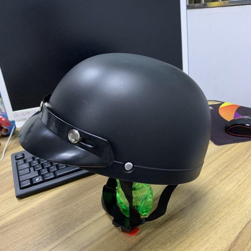 

Trendy Street-Style Half Helmet with Eye Protection for Young Riders