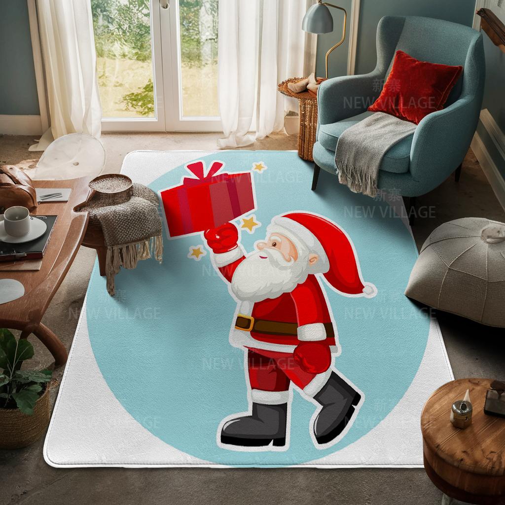 House Entrance Carpet Home Door Mat Living Room Bath Foot Bathroom Non-slip Water Absorption Rugs Bath Merry Christmas Winter