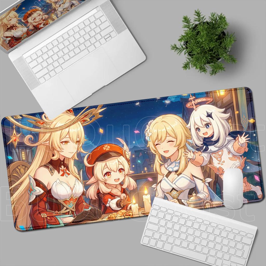 New Kawaii Mouse Pad Gamer PC Computer Cute Genshin Impact Klee Alice Desk Mat Keyboard Anime Gaming Accessories Mousepad Carpet
