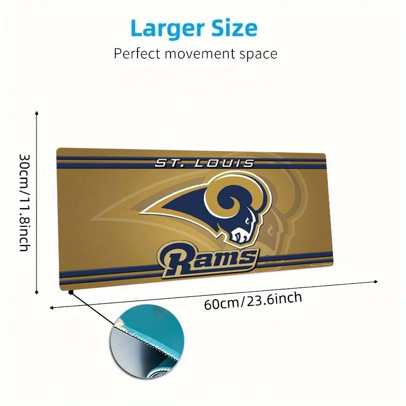 Los Angeles Rams Farbiges Mauspads Großes Gaming-Tischkissen Rutschfestes Laptop-Tablet Großes Mauspads XXL Matte Mini-PC-Spielmatte Mit Verriegeltem Rand