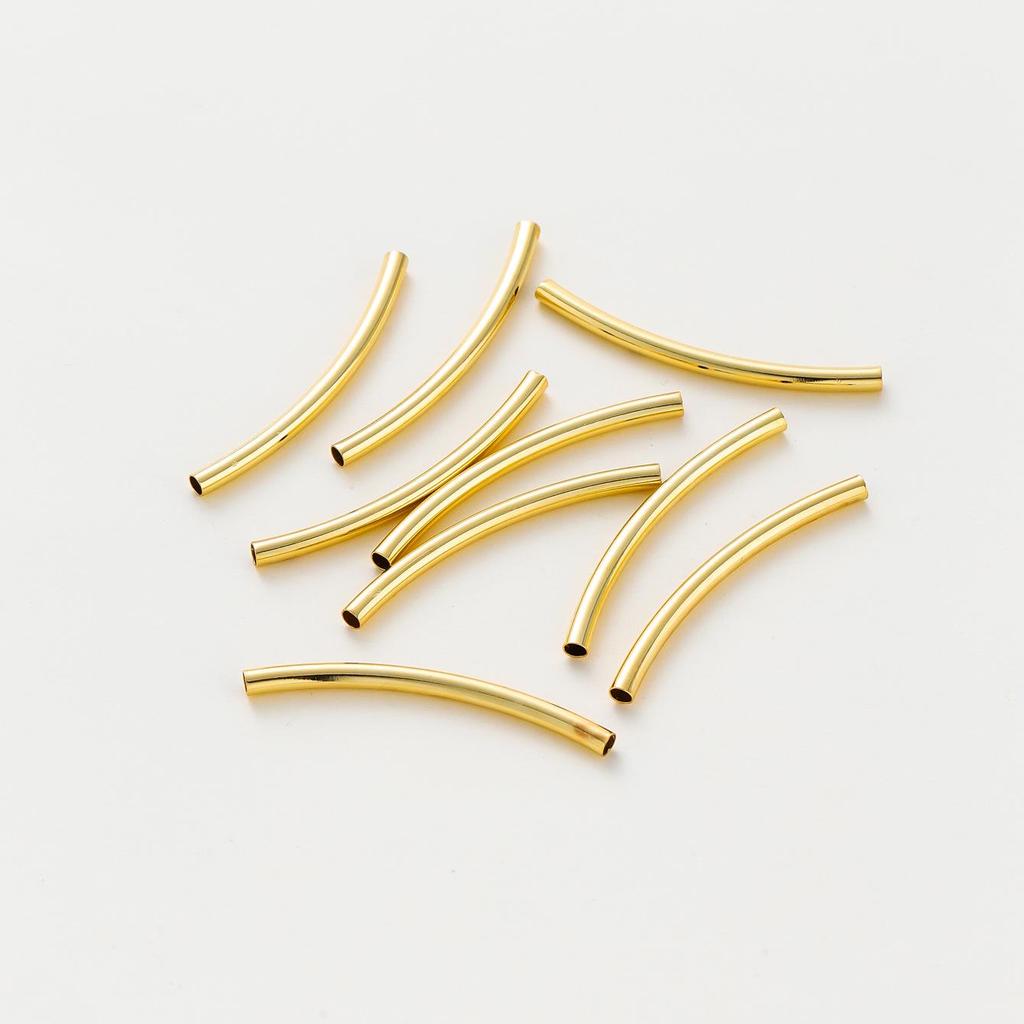 Glossy 14k/18k Gold Electroplated Bent Tube Jewelry Accessories - Flower and Starry Sky Design