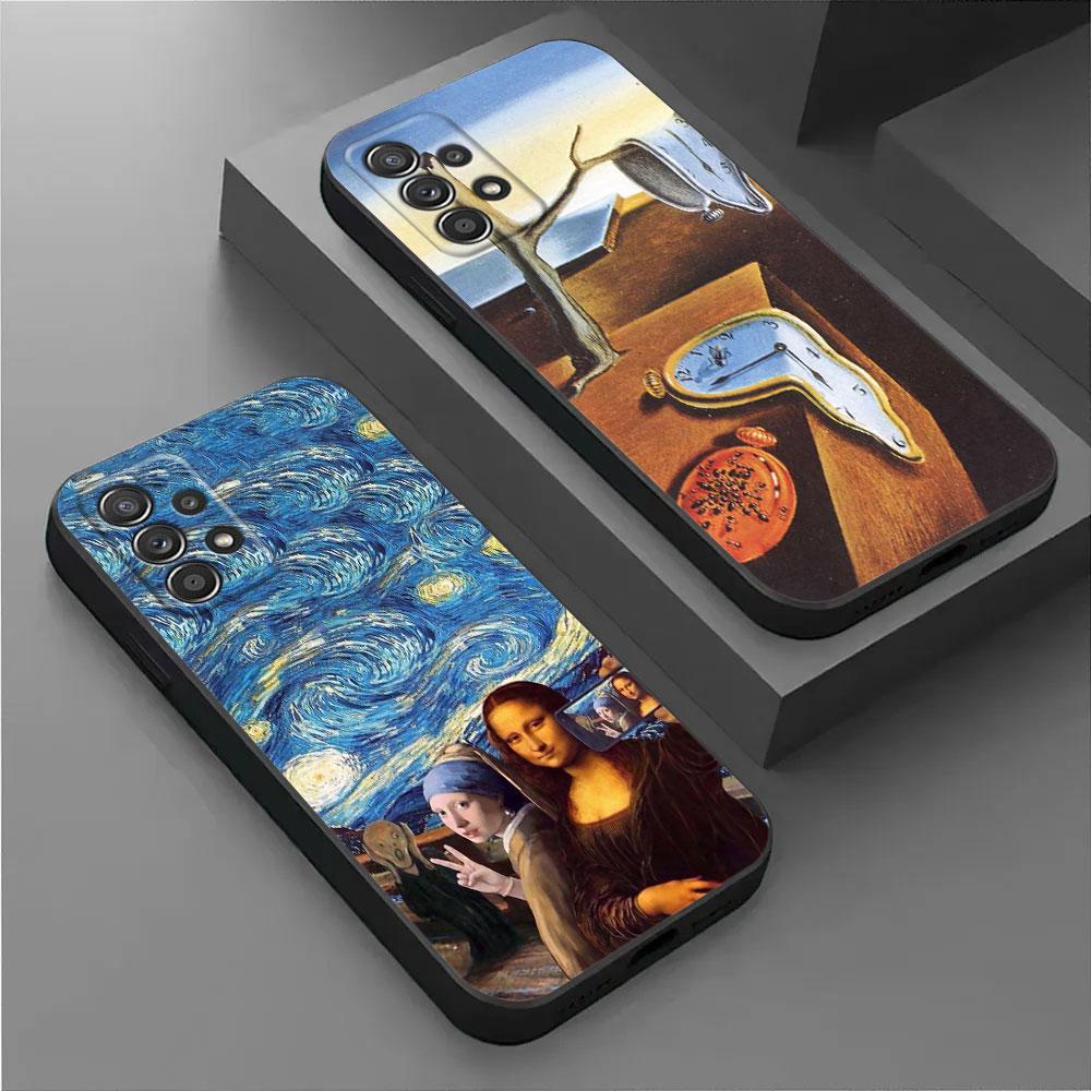 For Samsung Galaxy A56 Case A57 A55 5G A37 A17 A54 A52 A53 A34 A35 A32 A50 A72 A7 Cover Funny Oil Painting Van Gogh Starry Night