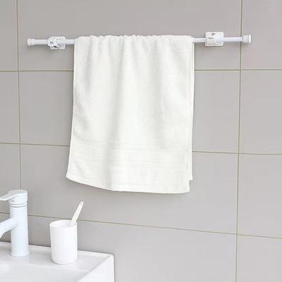 Ausziehbare Duschvorhangstange, Teleskop-Vorhangstange ohne Bohren, verstellbare Duschstange für Badezimmer, Netz-Voile-Vorhang, Handtuch
