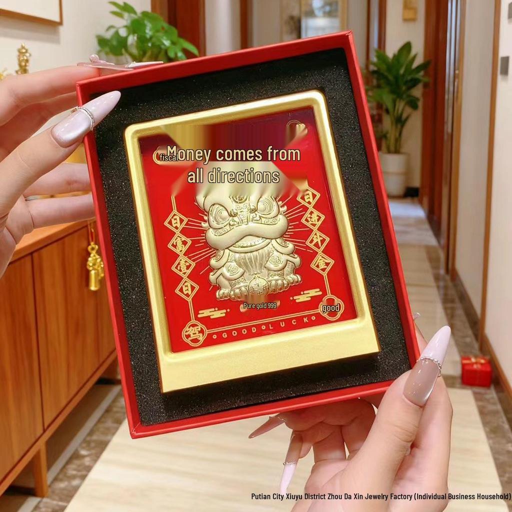 Pure Gold Wealth-Attracting Ornament Photo Frame - Ideal for New Homes, Weddings, or Business Gifts