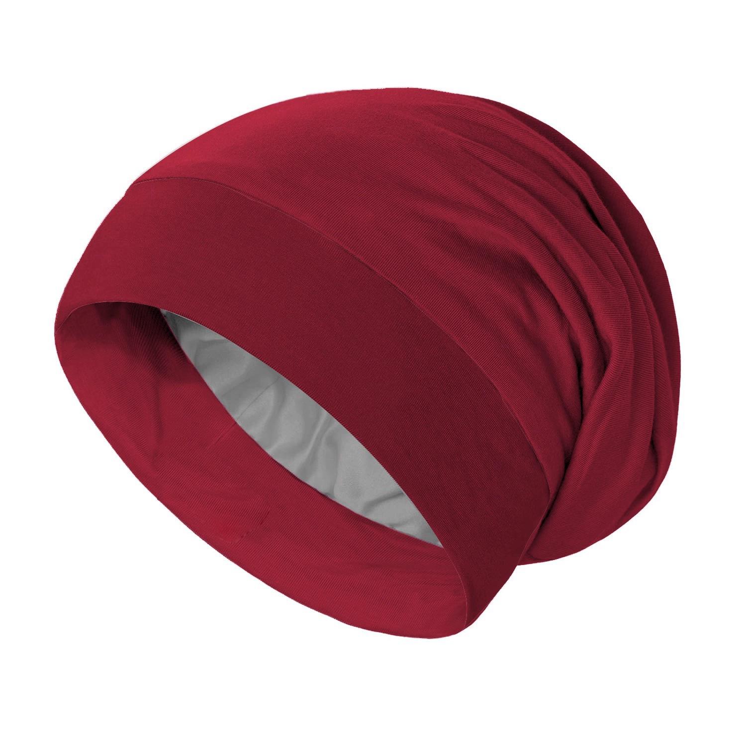 

2025 Hot Spring and Autumn Winter Monochrome Practical Lining Color Ding Men and Women Pullover Cap Chemotherapy Cap червоний