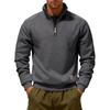 Men's Quarter Zip Sweatshirt Casual Stand Collar Pullover Classic Solid Color Hoodie