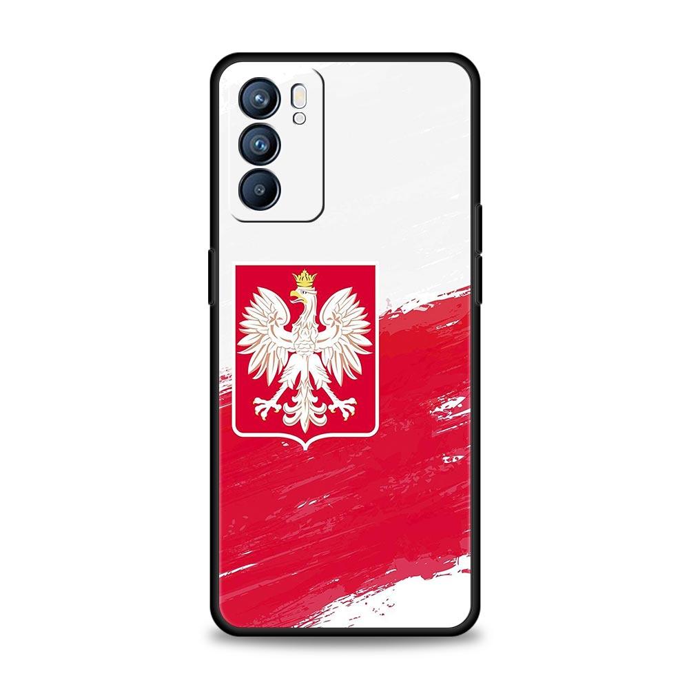 

polish flag Phone Case For Oppo A54 A53 A52 A15 A95 A16 A78 A79 A80 A98 4G Find X5 X6 Reno10 12 13 F Pro 5G Cover Oppo Reno12 F