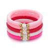 Sweet Valentine Heart Bracelets Set for Women Delicate Colorful Heart Clay Beaded Stackable Bracelet Friendship Jewelry Gift