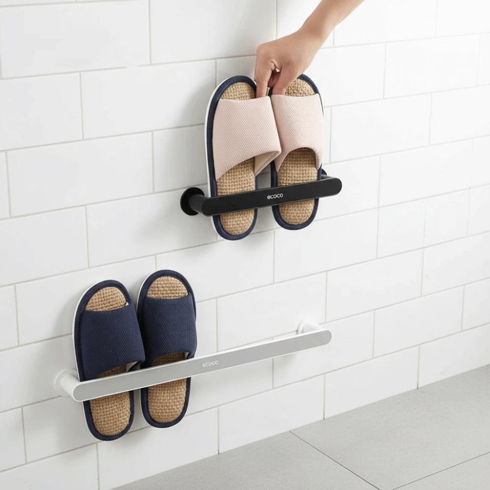 Multifunktionaler Schuhaufbewahrungsorganizer Ohne Bohren Handtuchhalter Wandmontiert Pantoffelregal Badezimmer