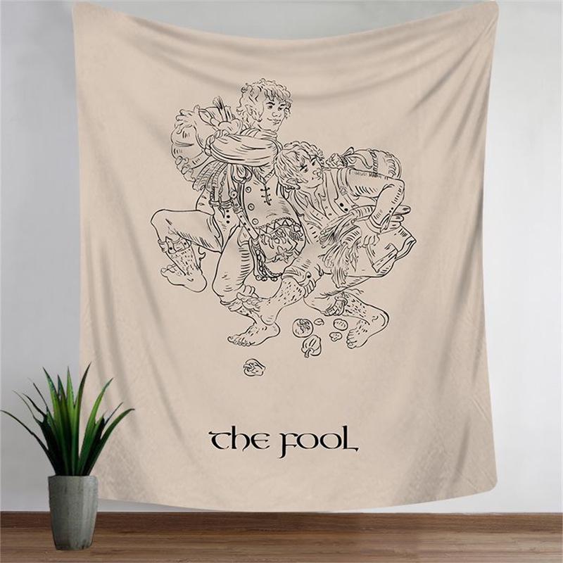 European Tarot Card Series Wall Tapestry - Decorative Polyester Landscape Hanging Cloth